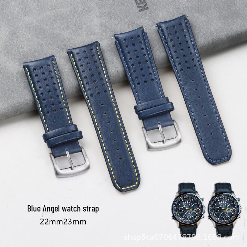 Совместимый Blue Angel 1-го, 2-го, 3-го поколений AT8020-54L/8020-03L Дышащий синий ремешок для часов из воловьей кожи