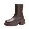 High Quality Women's Shoes Zip Women's Boots Fashion Round Toe Modem Boots Hot Sale Sewing High Heels Ankle Boots Zapatos