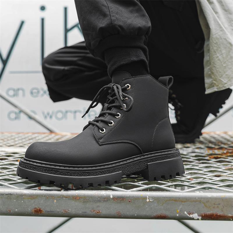 Британский стиль, толстая подошва, увеличивающая рост, мужские ботинки Martin, бархатные ботинки Locomotive, средняя помощь, большие ботинки Tooling 7368-N