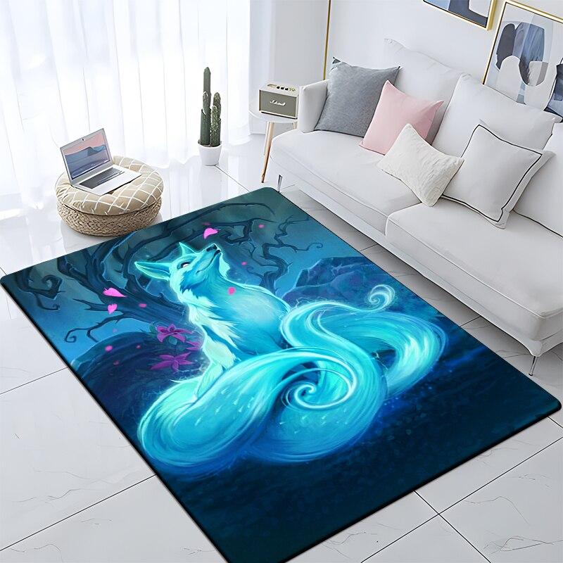 Art Animal Wolf 3D Print Carpets for Living Room Bedroom Decor Carpet Soft Flannel Home Bedside Floor Mat Play Area Rugs Gifts