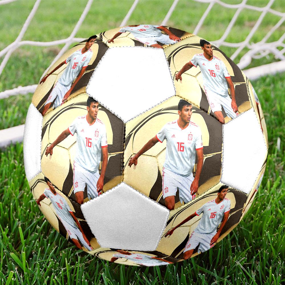 Rodri Size 5 Soccer Ball, Machine-Stitched PVC, Durable & High Bounce, All Ages Fit, fan merchandise, matches & outdoor use.