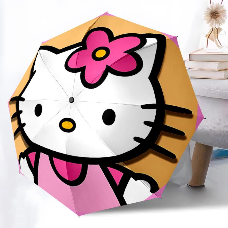 1pc Hello Kitty Automatic Umbrella 8-Bone Design Compact Gear for Outdoor Travel, Perfect Helloween Chrismas Gift for Friends or Family y250903196