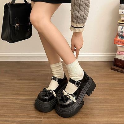 Милые универсальные туфли Мэри Джейн с бантом, японская мода с большой головой, с юбкой, маленькие кожаные туфли, новые модели осени и лета 2025 года