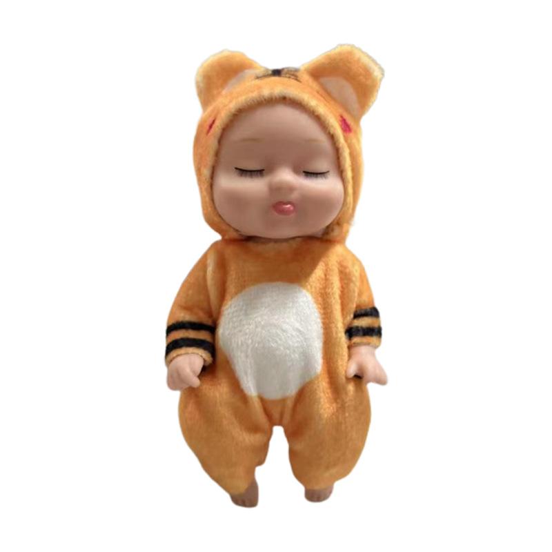 3.5in Bionic Sleeping Doll Palm Reborn Frog Dog Bear Bjd Cute Animal Adjustable Joints Comfort Girls Toys Pajama Clothing Change