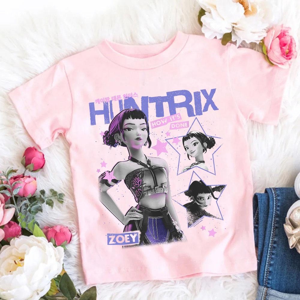 2025 Горячий Фильм Хлопковая Детская Футболка для Девочек Детская Одежда KPop Поклонники Охотников на Демонов Подарки Детская Одежда Модные Топы
