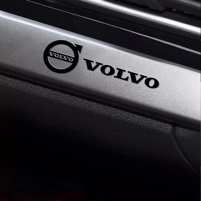 Металлические наклейки с логотипом Volvo для интерьера автомобиля - 4 или 8 штук