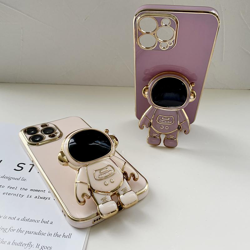 Кронштейн астронавта, мягкий чехол с квадратным краем и покрытием для телефона, роскошный чехол из ТПУ с покрытием для телефона OPPO