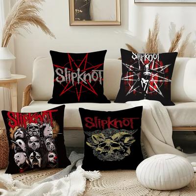 Наволочка для подушки группы Slipknot Квадратная Двусторонняя печать Короткий плюш Чехол для диванной подушки Спальня Прикроватная подушка