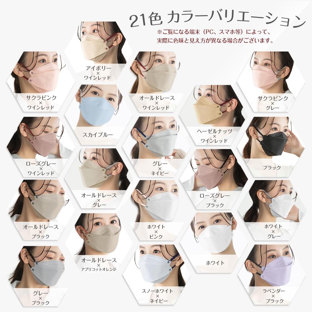 Нетканые 3D Сделано в Японии Слоновая кость x Бордовый [СТИЛЬ ГИНЗА] Маски, Двухцветные, (30 масок, Красный)