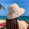Lace-up Design Bucket Caps 10cm Large Brim Sunshade Hat New Girls Basin Caps  Beach Activities