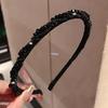 Вдохновленный Хепберн корейский роскошный ободок для волос с черными кристаллами: Шикарный, Универсальный, Модный Аксессуар для Волос
