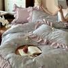 Cotton Bedding Four-piece Rose Printing Skin-friendly Breathable Comfortable Quilt Cover Bed Sheet Pillowcase Kit