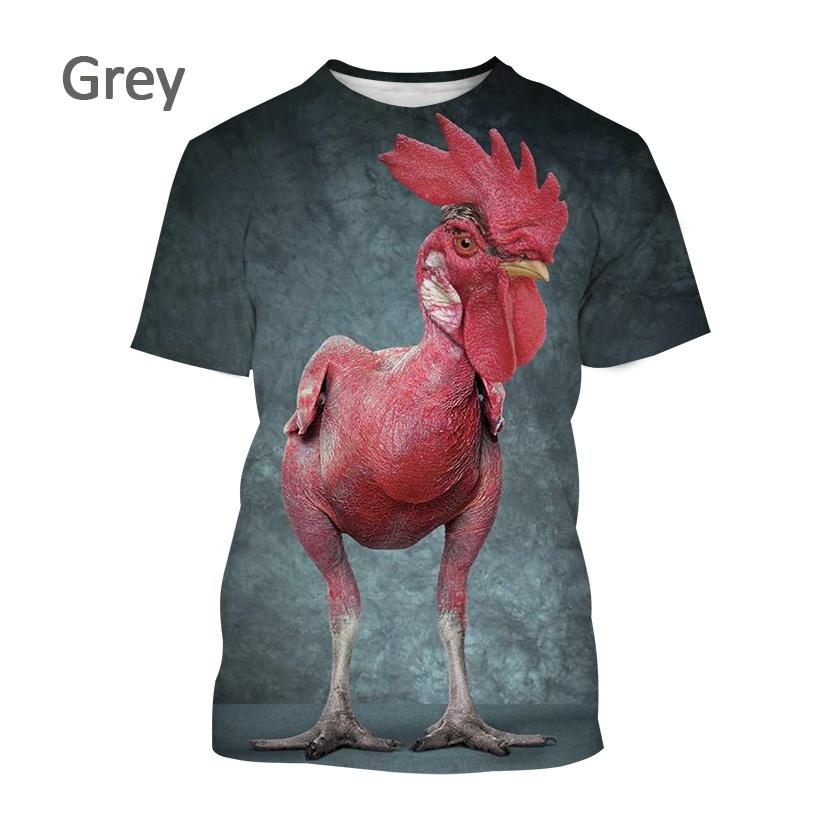 Лидер продаж, футболка с принтом Rooster Art Trend для мужчин и детей, повседневная одежда, модный уличный тонкий топ в стиле Харадзюку с 3d-принтом