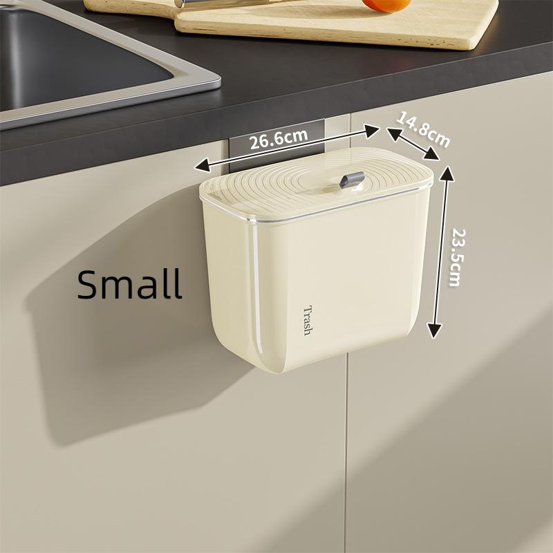 Hanging Trash Can for Kitchen Cabinet Door with Lid,Wall Mounted Counter Waste Compost Bin