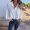 Autumn Winter Versatile Long Sleeved Women's Lapel Button Up Shirt Top for Women Blouses & Shirts