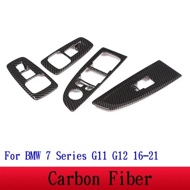 Для BMW 7 серии F01 F02 G11 G12 ABS серебро/углеродное волокно автомобильный переключатель подъема окна кнопка рамка крышка отделка наклейки автомобильные аксессуары