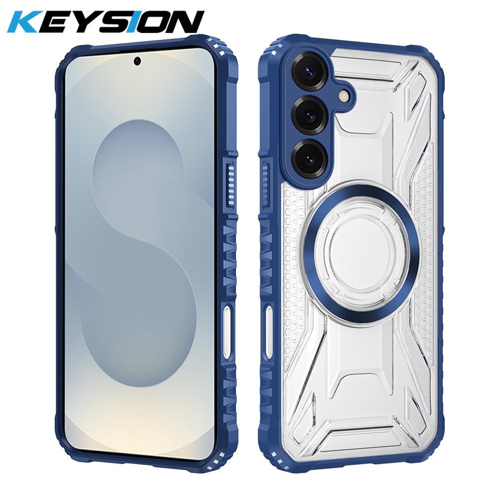KEYSION Прозрачный магнитный чехол для Samsung S26 Ultra 5G Силикон+ПК Ударопрочный чехол для телефона повышенной прочности для Galaxy S26 S26+Plus