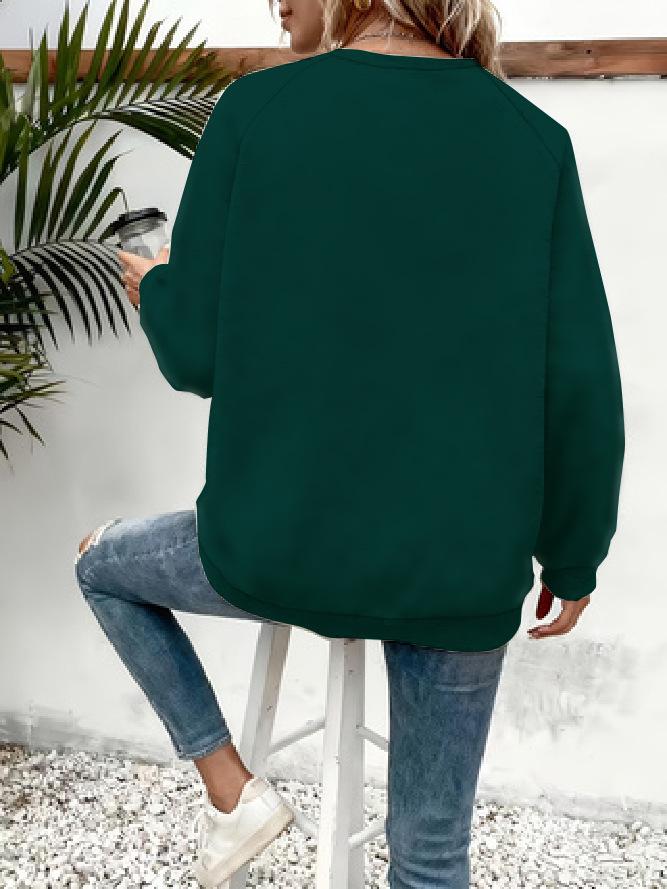 Женская толстовка с принтом «Сердце и Бабочка» - Многоцветная, с круглым вырезом, с длинным рукавом, повседневный универсальный топ.