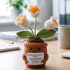 Эмоциональная поддержка Вязаный крючком цветок Ручная работа Маленький горшечный Ландыш с Карточкой-аффирмацией Вдохновляющий вязаный цветок Подарки для женщин подруг