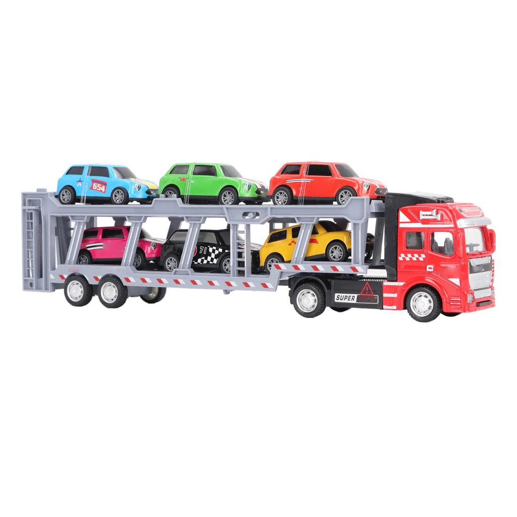 Transport Car Carrier Truck Toy with 6 Small Car for Kids Pull Back Detachable Interactive Toy Carrier Truck