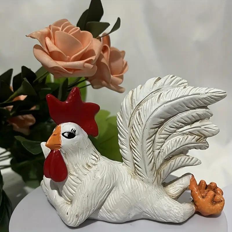 Rooster Decor Statues Resin Garden Farm Yard Chicken Creative Rooster Sculpture Art Craft Courtyard Housewarming Home Decoration