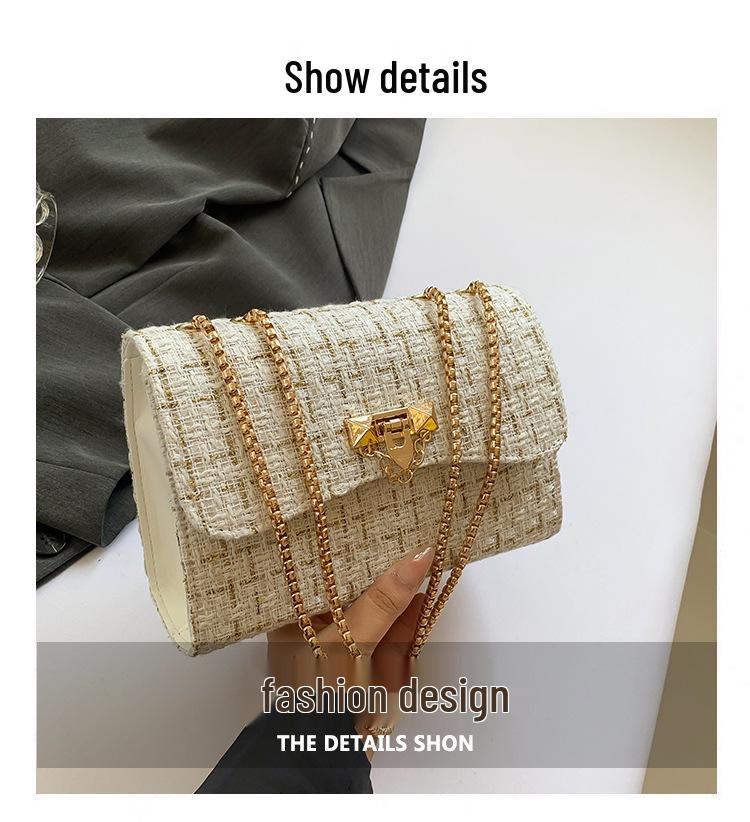 Женская шерстяная клетчатая сумка на цепочке - Универсальный стиль Весна/Лето 2024