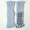 Non-Slip Silicone Five-Toe Yoga Socks Cotton Mid-Calf Yoga Socks Pilates Grip Socks  Ballet