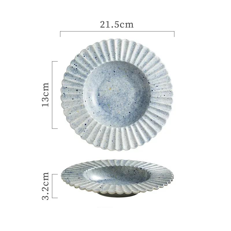 Легкая роскошная креативная керамическая тарелка Роскошная ресторанная тарелка для пасты Бытовая изысканная посуда Обеденные тарелки Уникальная столовая посуда