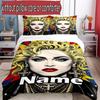 3pcs Duvet Cover Set (1*Duvet Cover + 2*Pillowcase, Without Core), Custom Name Singer Pattern Bedding Set, Home Bedroom Decor Gift