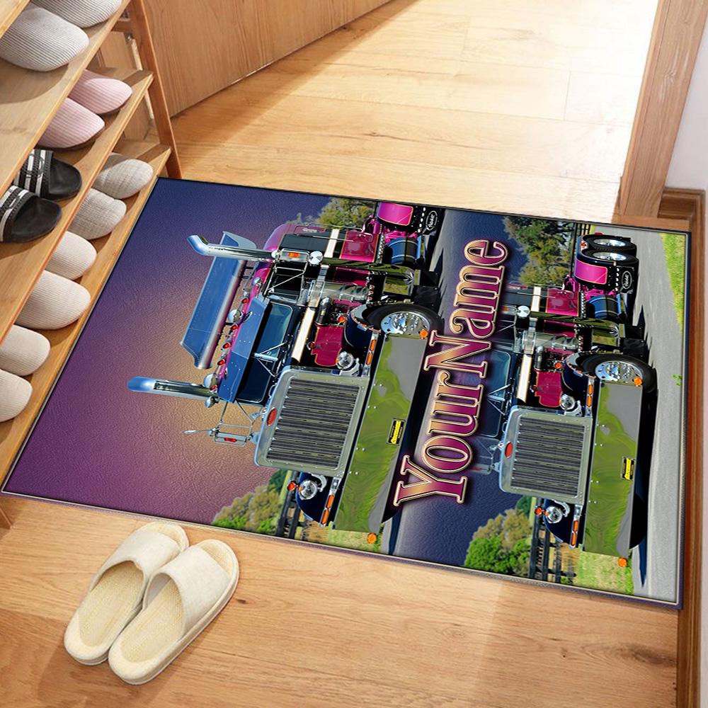 Kw Heavy Trucks Customizable Name Floor Rug Office Rug Suitable for Bedrooms Balcony Playrooms Study room Antislip Carpet Anime Office Decor