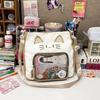 Nylon Transparent Pocket Zipper Bag Fashion Backpacks Pouch Bag Kawaii Cat Itabag  Children