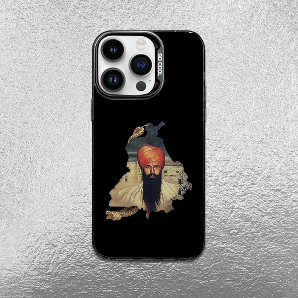 Painting Punjab Map Phone Case For iPhone 16,15,14,13,12,11,Mini,Pro,E,MAX Black Candy Matte Shockproof Cover