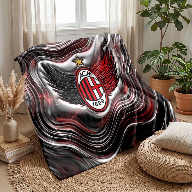 AC Milan Theme blanket Soft Flannel Blanket Plush Throw Blanket Cozy Sofa Bed Blanket for Home Decor
