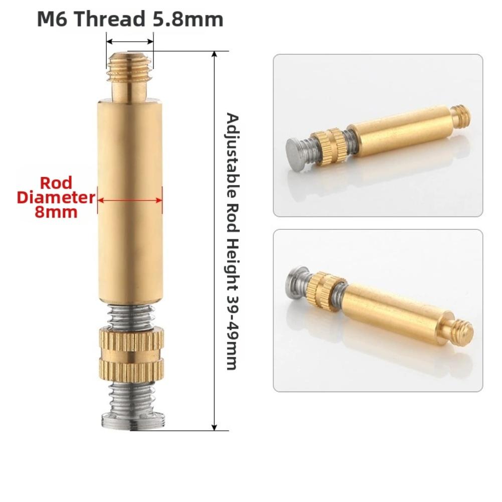Для пробок ванны Регулируемый латунный стержень Диаметр M8 с винтами и гайками Длина регулируется от 39 до 49 миллиметров