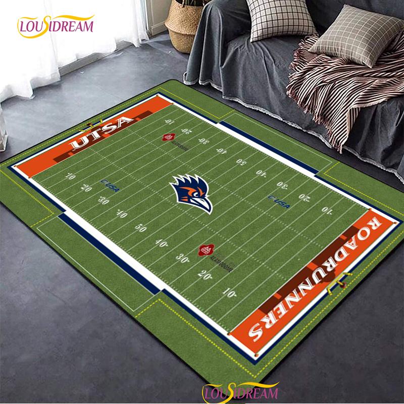 Персонализированный ковер для американского футбольного поля, коврик для декора гостиной, спальни, детский, кухонный, ванный, нескользящий коврик для пола, альфомбра