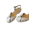 Sheepskin Version~ New Hollow Soft Leather One-word Sandals Women's Round Head Versatile Retro Camellia Shoes