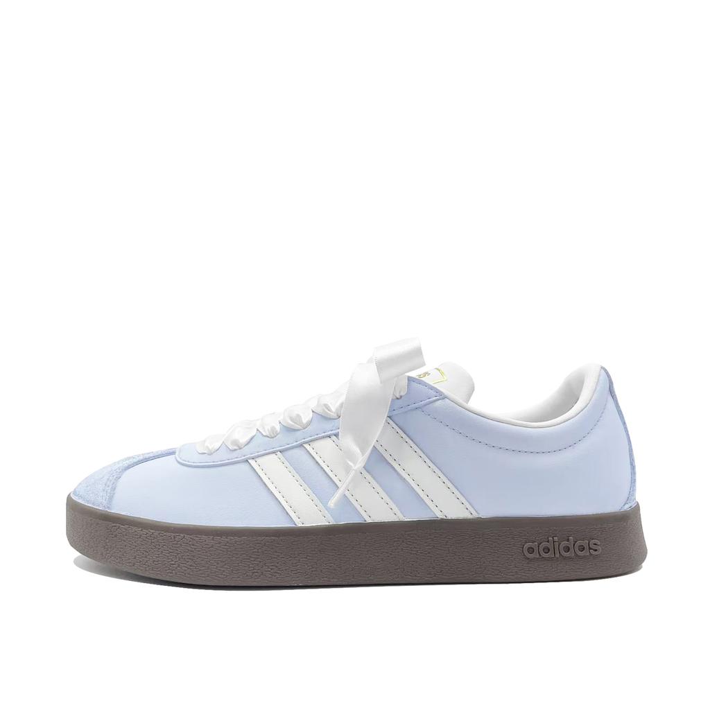 Adidas Neo VL COURT 2.0 Moonlight BlueTrack Leather Coverage Balance Low top Skateboard Shoes Unisex Blue White ID6015(Team1118-)