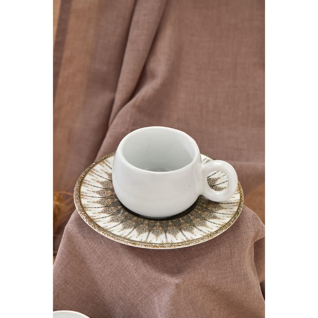 Набор кофейных чашек Polka Dot Lux из 12 предметов на 6 человек, набор белых чашек для турецкого кофе