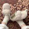 2025 New Round Head Cute Fluffy Shoes One Pedal Versatile Loafers Velvet Easy To Wear Temperament with Skirt Winter