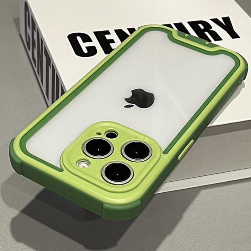 Heavy Duty Hybrid Bumper Armor Clear Case for iPhone 16 15 14 Plus 13 12 11 Pro Max Shockproof Hit Color Durable Cover