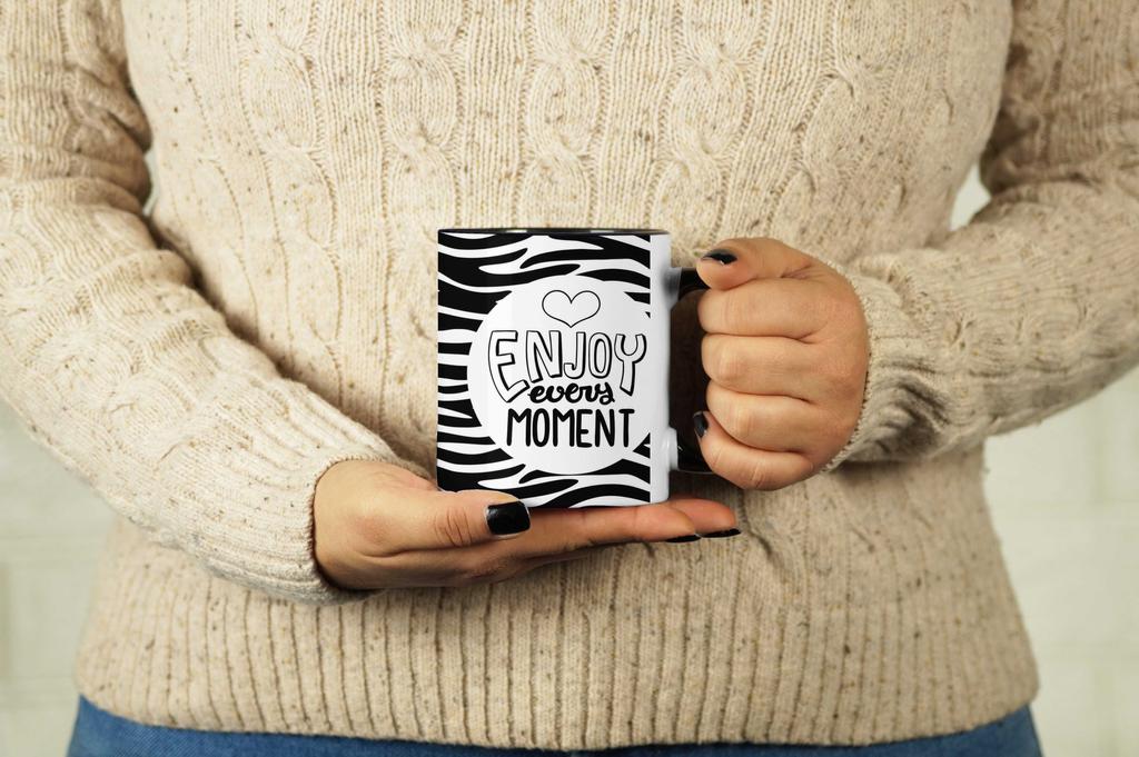 Inkdotpot 11 унций керамические кофейные кружки Наслаждайтесь каждым моментом Позитивное мышление Цитаты Подарок для