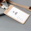 ID Card Holder with Lanyard Staff Aluminum Work Name Card Badge Neck Straps for Business Visiting Card Holder Protector Case with Clear Window