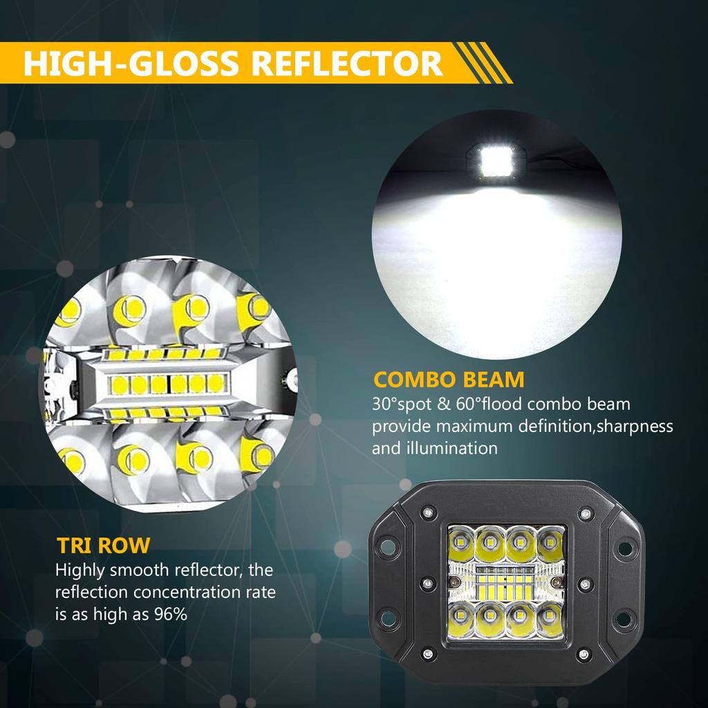 2 шт. 5" 42 Вт светодиодный рабочий светильник 12 В 24 В светодиодный светильник с узким углом обзора светодиодный рабочий светильник встраиваемый IP67 водонепроницаемый светодиодный прожектор 6000 К белый морской (Круглый)