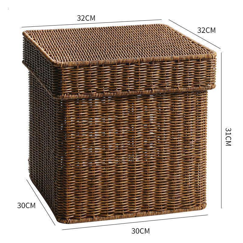 Плетеная коробка для хранения: Универсальная корзина для организации книг, журналов, закусок, игрушек и многого другого в гостиной или кабинете.