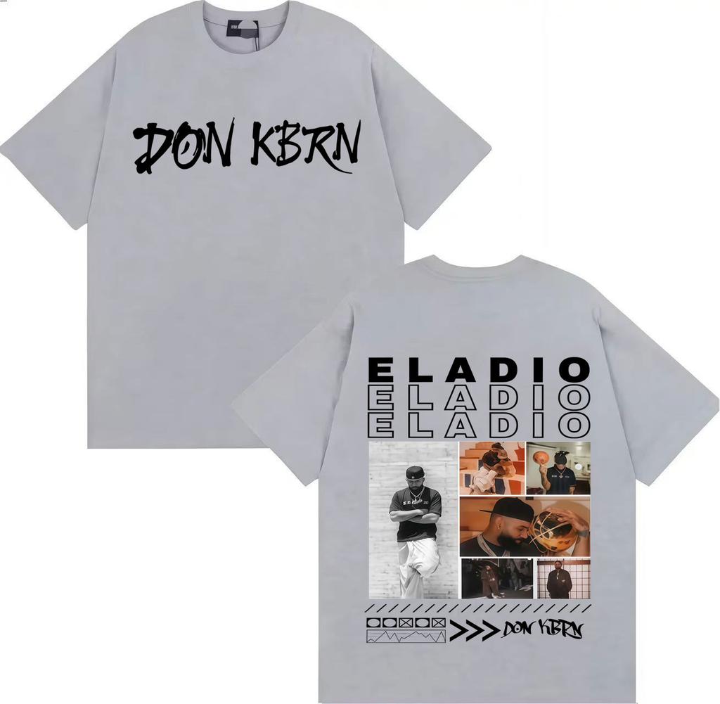 Rapper Eladio Carrion 2025 Trendy Album Double Sided Print ONeck Tshirt Mens Hip Hop Tshirt Loose Oversized Y2K Tee Streetwear