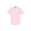 Polo Однотонная рубашка с вышитым квадратным воротником и коротким рукавом с логотипом Мужские рубашки розового цвета 710794942-003
