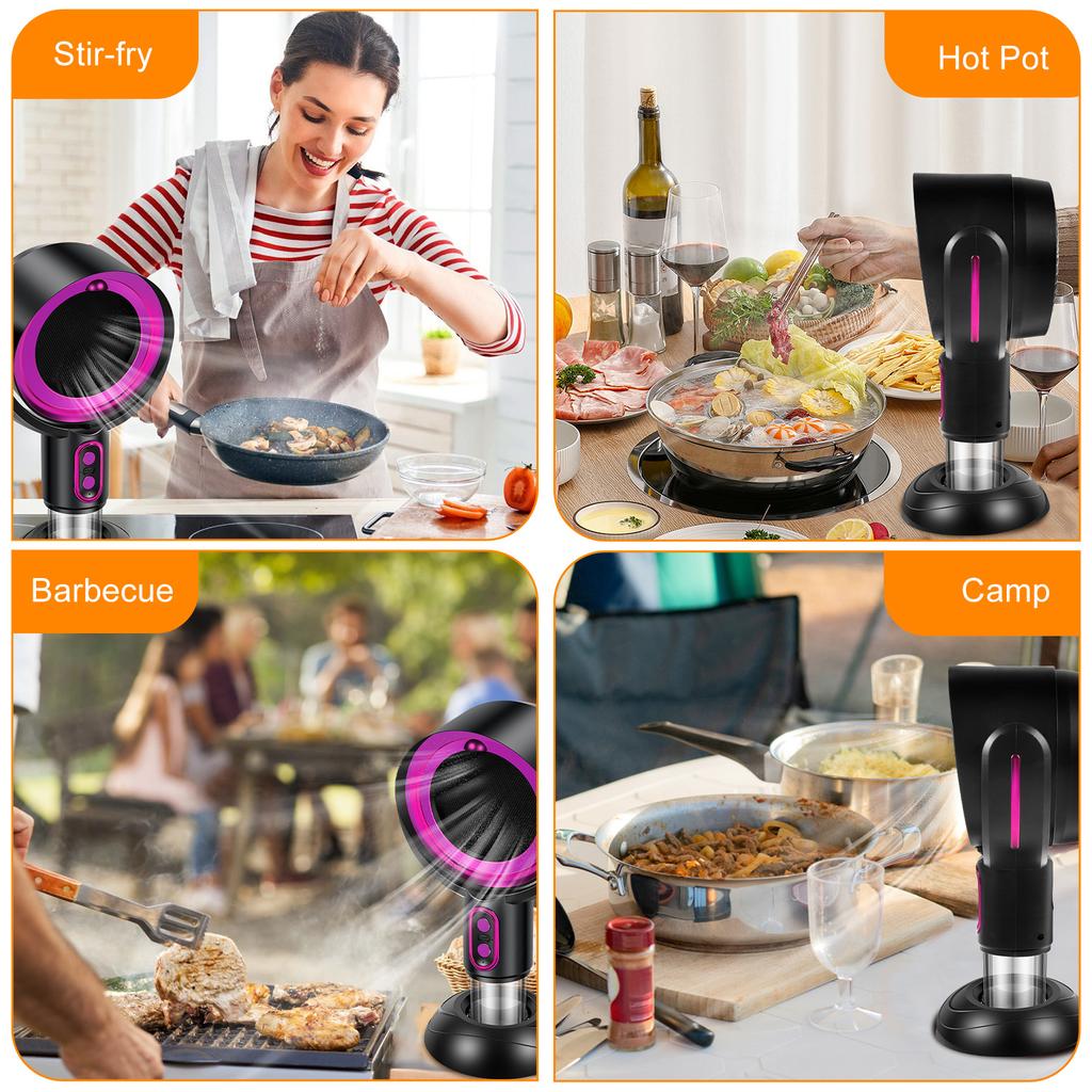 Настольная вытяжка, Мини-портативная вытяжка с 2-ступенчатой регулировкой, для барбекю в помещении, Беспроводная настольная кухонная вытяжка