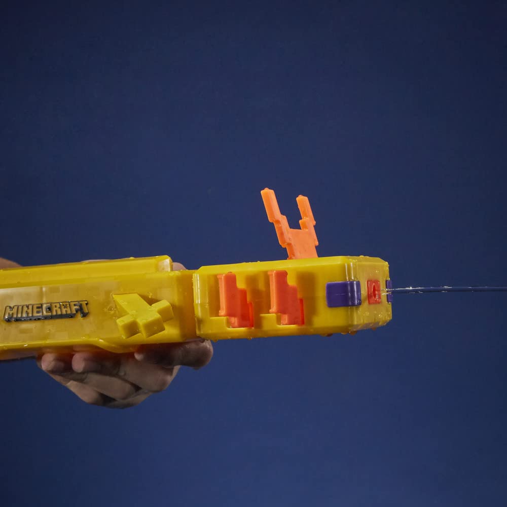 Nerf Super Soaker Minecraft AXOLOTL Water Minecraft Axolotl Mob Уличная водная игра для детей F7601 Подлинный водяной пистолет для детей и взрослых