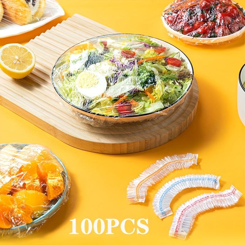 200pcs Food Wrap Covers PE Film Elastic Bowl Lid Disposable & Secure Keep Food Fresh & Delicious Perfect Kitchen Essential