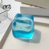 Lemon Stress Relief Toy Transparent Squeeze Toy, Jellyfish Ice Cream Soft Clear Cube Sensory for Kids Adults Portable Reliever